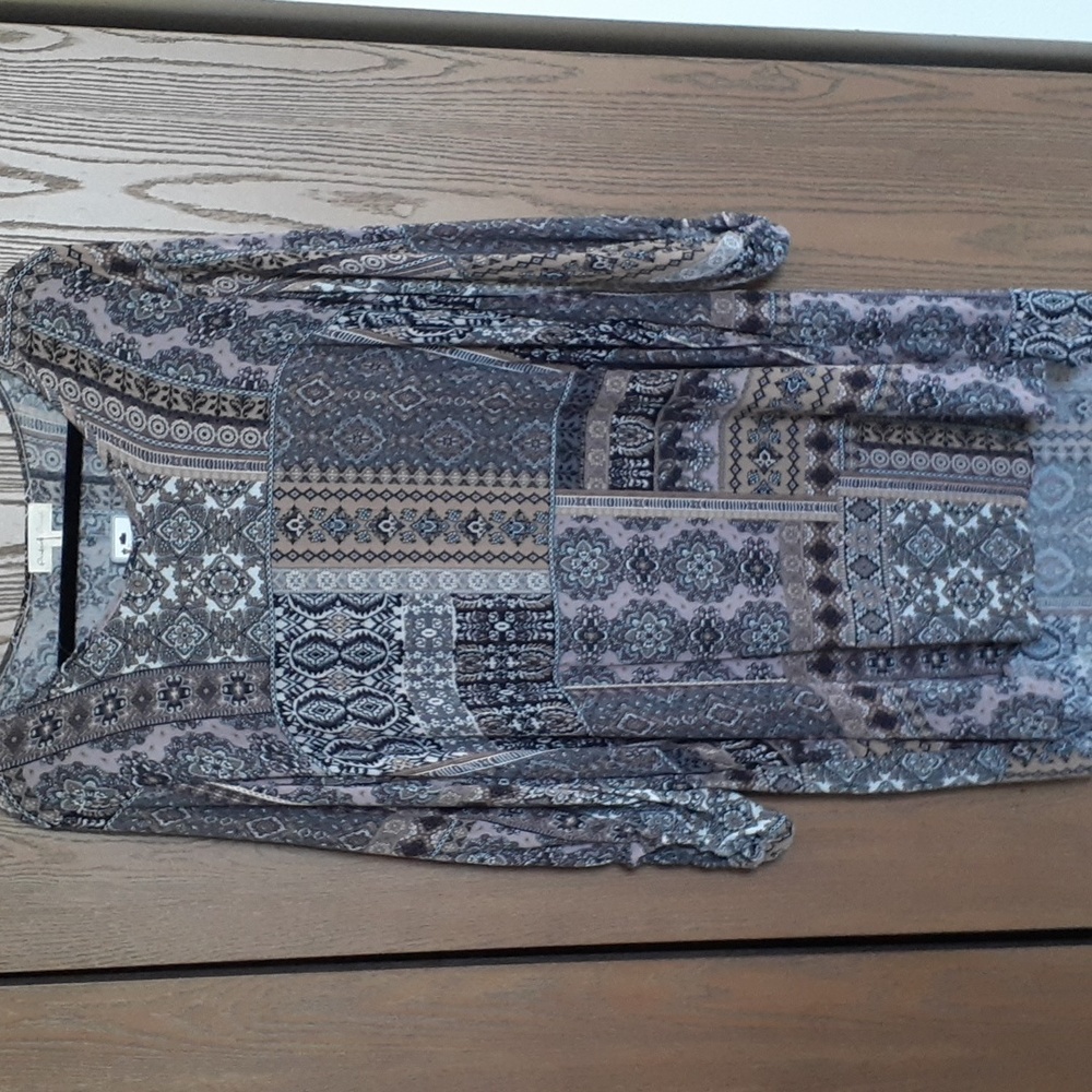 Boho Print Lovely soft print soft grays and cream print Tunic or short d…